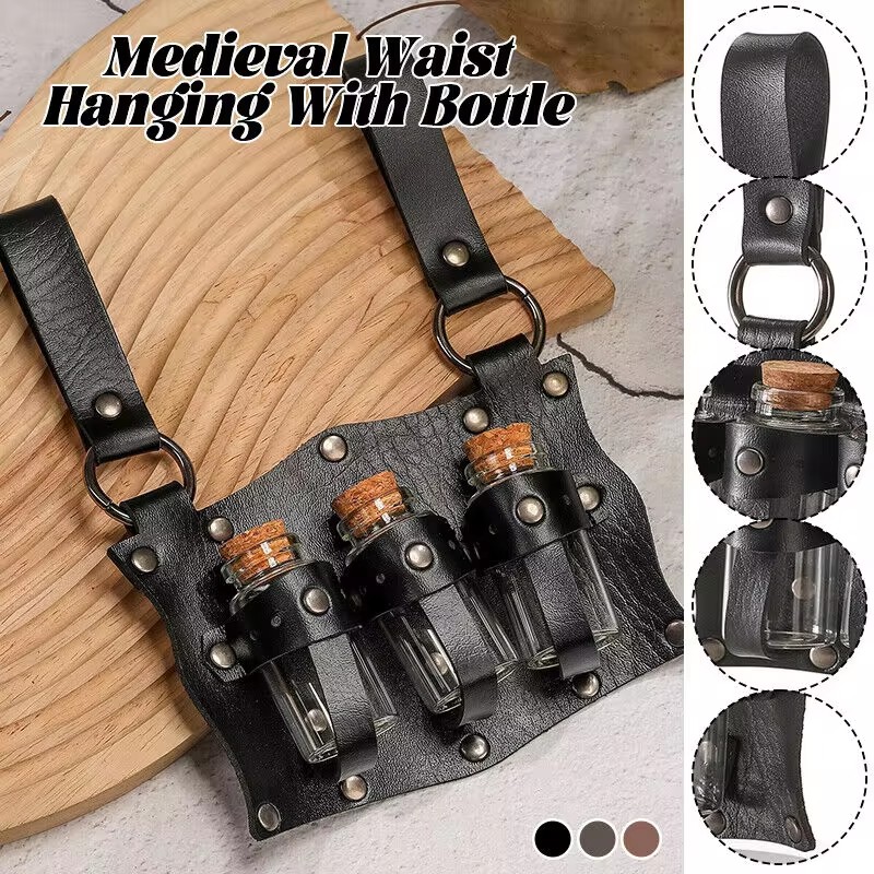 Cosplay Prop Kit - Middeleeuwse Alchemy Flacon PU Houder Riem