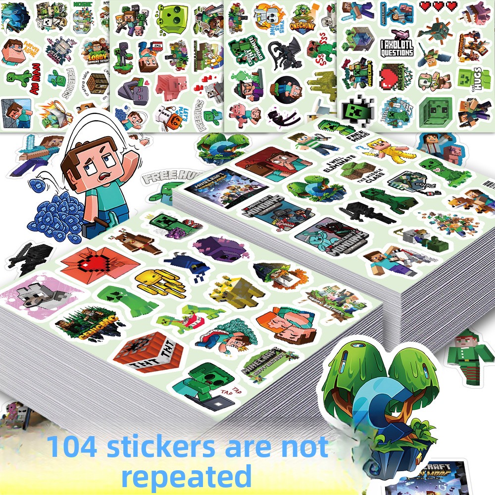 104 stuks Minecraft Stickers C - Cosplay Prop Dagger recensie en prijs