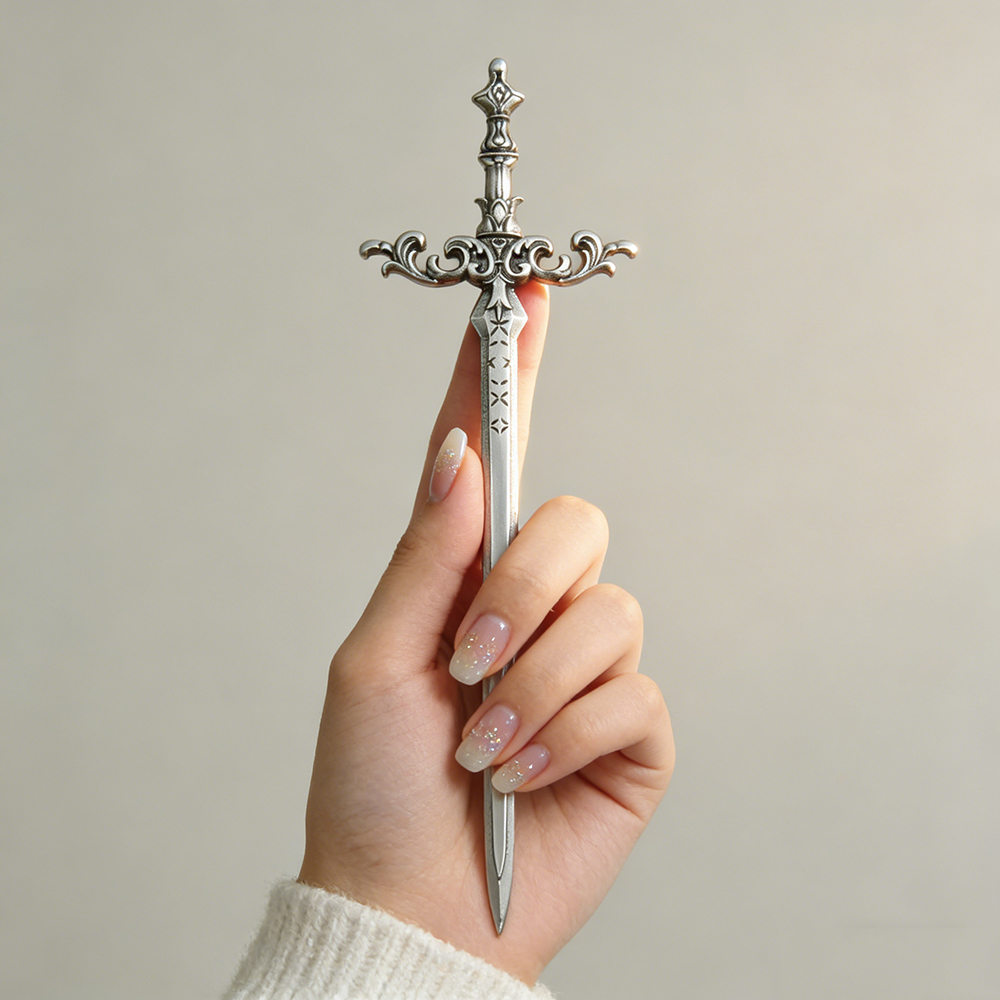 1pc zilverkleurig zwaard haars - Cosplay Prop Dagger recensie en prijs